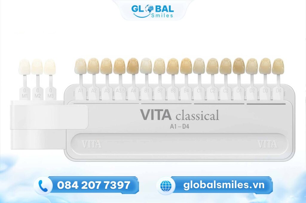 Các gam màu phổ biến của răng sứ zirconia