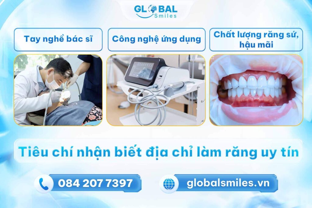 Tiêu chí nhận biết địa chỉ làm răng sứ uy tín